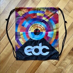 EDC Multicolor Target Drawstring Backpack with Black Base